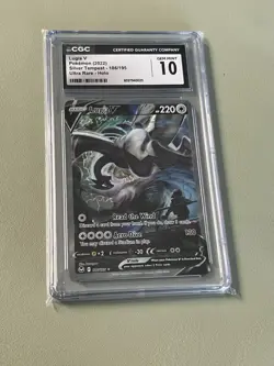 Lugia V Ultra Rare Full Art Holo CGC 10 186/195 Silver Tempest Pokemon Card - Image 1