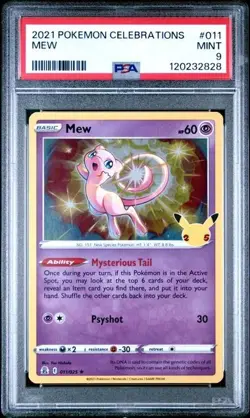 Mew Pokemon Celebrations 011/025 PSA 9 - Image 1