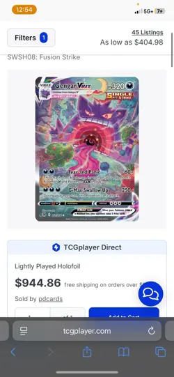 Gengar VMAX Fusion Strike Secret Rare Single Strike Holofoil 271/264 Pokemon - Image 3