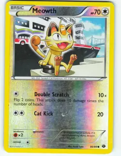 Meowth - Reverse Holo - 80/99 Next Destinies - Pokemon TCG - 2012 - Image 1