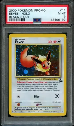 Pokemon GLOBE Holo Eevee #11 | PSA 9 Mint | Black Star Promo 2000 - Image 1