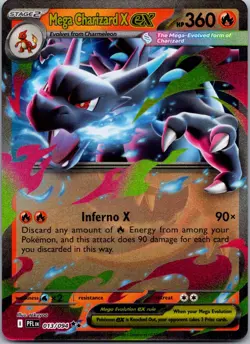 Mega Charizard X ex 013/094 - ME02: Phantasmal Flames Double Rare Pokemon TCG NM - Image 1