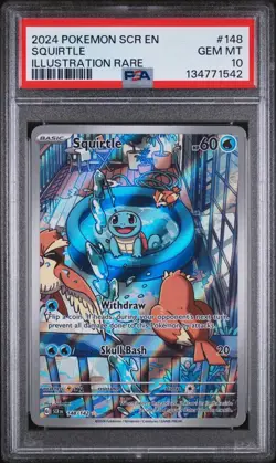 Pokemon Stellar Crown Squirtle #148 Illustration Rare PSA 10 - Image 1