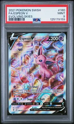 2021 POKEMON SWORD & SHIELD EVOLVING SKIES #180 FA/ESPEON V PSA 9 - Image 1