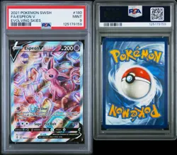2021 POKEMON SWORD & SHIELD EVOLVING SKIES #180 FA/ESPEON V PSA 9 - Image 3