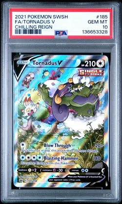 Pokemon Tornadus V (Alternate Full Art) 185/198 Chilling Reign PSA 10 - Image 1