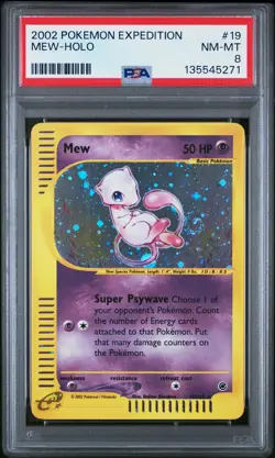 Mew 2002 Pokemon Expedition Tail Swirl PSA 8 #19 - Image 1