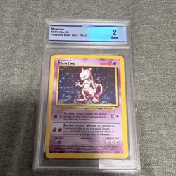 Pokemon TCG Mewtwo Base Set 10/102 Holo Rare 1999 Crown Collectibles Graded - Image 1