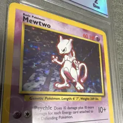 Pokemon TCG Mewtwo Base Set 10/102 Holo Rare 1999 Crown Collectibles Graded - Image 2