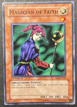 MAGICIAN OF FAITH SD6-EN005 *1ST EDITION* YUGIOH! TCG - Image 1