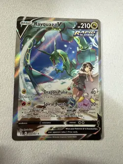 Pokemon TCG Evolving Skies Rayquaza v Full Art Ultra Rare Card 194/203 MP - Image 1