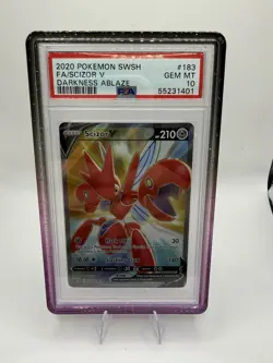 Pokemon Scizor v Darkness Ablaze Full Art Card 183/189 Sword & Shield PSA 10 - Image 1