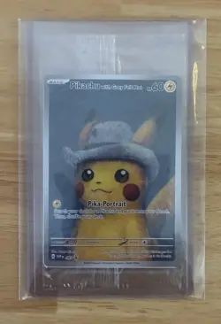 Van Gogh Pikachu with Grey Felt Hat SVP 085 Promo Pokemon Card New Sealed - Image 3