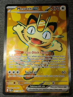 Pokemon Meowth EX Perfect Order Full Art Holo Rare Card 107/088 - Image 1