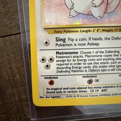 Pokemon Card TCG Clefairy Holo Rare Base Set - Image 5