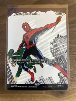 Heroic Intervention Borderless M0034 Non Foil Marvel Spider Man MTG Card MAR-EN - Image 1