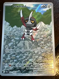 Pokemon Black Bolt Pawniard Illustration Art Rare Card 142/086 Mint Condition - Image 1