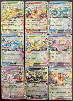 Prismatic Evolutions Eeveelutions Complete Set Stamped EX Promo Card Lot 9/9 - Image 1