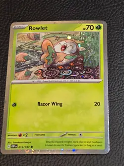 Pokemon TCG Rowlet Promo 013/197 Obsidian Flame Exclusive Cosmos NM Near Mint - Image 1