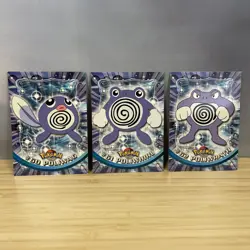 Pokemon Topps TV Animation Card #60,61,62 Poliwag,Poliwhirl,Poliwrath - Image 1