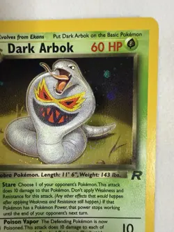 Dark Arbok 2/82 Team Rocket Holo Rare WotC Vintage Pokemon TCG Card - Image 2