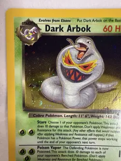 Dark Arbok 2/82 Team Rocket Holo Rare WotC Vintage Pokemon TCG Card - Image 3
