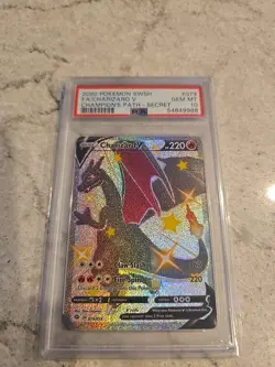 2020 Pokemon SWSH Full Art Shiny Charizard V PSA 10 Gem Champion's Path #79 - Image 1