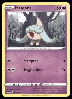 Pokemon Hatenna 005/015 McDonalds 2024 M24 Promo Confetti Holo NM - Image 1
