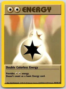 POKEMON BASE SET UNLIMITED DOUBLE COLORLESS ENERGY 96/102 UNCOMMON NM - Image 1