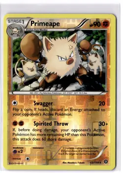 Primeape - Reverse Holo - 53/114 Steam Siege - Pokemon TCG - Image 1