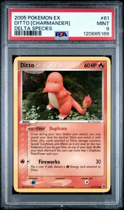 2005 POKEMON EX DELTA SPECIES #61 DITTO [CHARMANDER] PSA 9 - Image 1