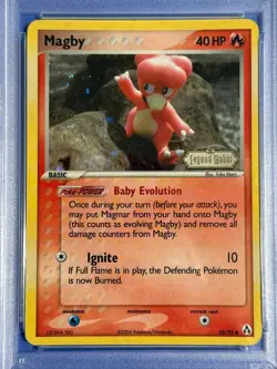 2006 Pokemon EX Legend Maker Magby 58/92 Reverse Holo - Stamped - PSA 5 EX - Image 3
