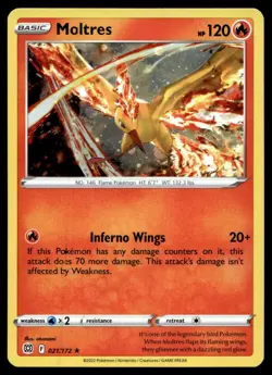 EX-NM Moltres (Cosmos Holo) Promo 021/172 Pokemon TCG - Image 1