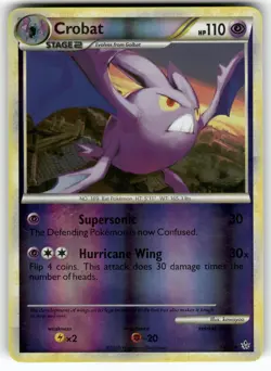 Crobat 14/95 Rare HGSS Unleashed Pokemon Reverse Holo Lightly Played - Image 1