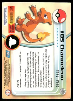 Pokemon Cards Charmeleon #5 Topps Trading Cards Series 1 LP *2 - Image 2