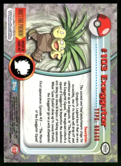 Pokemon Cards Exeggutor #103 Topps Trading Cards Series 2 LP *1 - Image 2