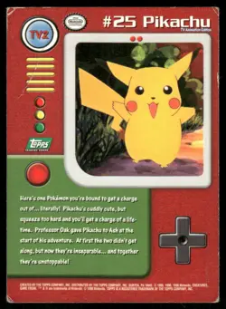 Pokemon Cards TV2 Pikachu #25 Topps Trading Cards Series 1 HP - Image 2