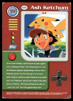 Pokemon Cards TV1 Ash Ketchum Topps Trading Cards Series 1 HP *3 - Image 2