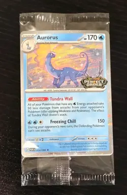 Aurorus Promo Card Cosmo Holo Pokemon Perfect Order Stamped 024/088 Barnes Noble - Image 1