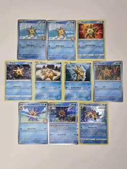Pokemon Card Lot Of 10 Various Staryu Starmie Reverse Holo Rare Collection - Image 1