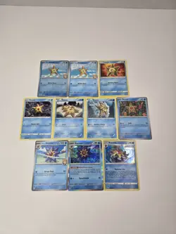 Pokemon Card Lot Of 10 Various Staryu Starmie Reverse Holo Rare Collection - Image 2