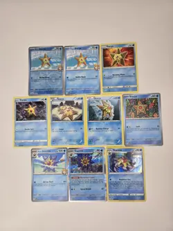 Pokemon Card Lot Of 10 Various Staryu Starmie Reverse Holo Rare Collection - Image 3