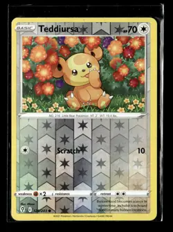 Pokemon Teddiursa 126/203 Evolving Skies Reverse Holo Common 3 Card Lot - Image 1