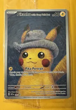 PIKACHU VAN GOGH WITH GREY FELT HAT PROMO POKEMON CARD-SEALED *READ DESCRIPTION - Image 1