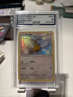 Mint 9 Pokemon TCG Swablu Baby Shiny Holo Rare Card Hidden Fates SV42/SV94 - Image 1