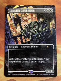 MTG Borderless Loxodon Gatekeeper Secret Lair: Featuring: Kevin Eastman (Colors) - Image 1