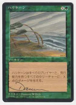 Signed Japanese Hurricane Proof LP 4th Edition FBB Artist Dameon Willich MTG AP! - Image 1