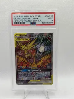 2019 POKEMON SM BLACK STAR PROMO FULL ART/MOLTRES & ZAPDOS & ARTICUNO GX PSA 9 - Image 1