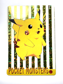 1999 Vintage Pikachu Pokemon Pocket Monsters Vending Prism Sticker #71 Holo - NM - Image 1
