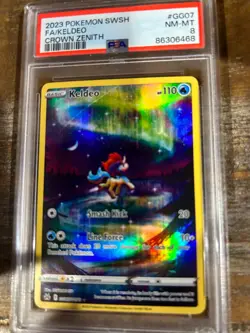 POKEMON 2023 Crown Zenith Full Art KELDEO #GG07 PSA 8 RARE - Image 1